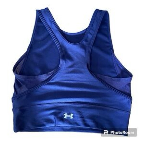 Under Armour Training Heatgear crop tank in blue - Picture 3 of 3
